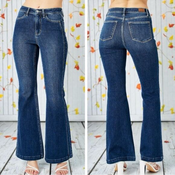 Judy Blue High Rise Angled Side Seam Flare Jeans 13/31 NWT - Picture 6 of 16